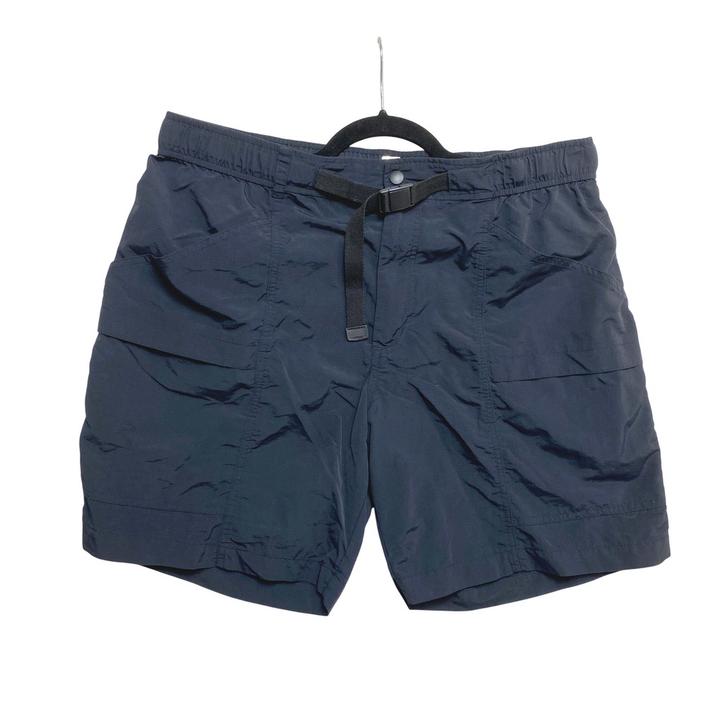 Eddie Bauer Cargo Shorts Mens Size Large Black Nylon Ripstop Belted Hiking